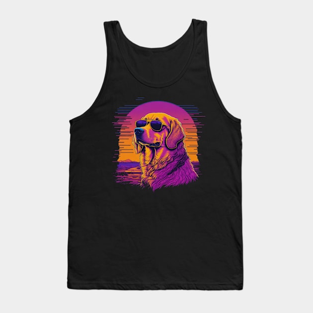 cute golden retriever dog in sunglasses Tank Top by sukhendu.12